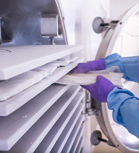 Trays with freeze-dried food