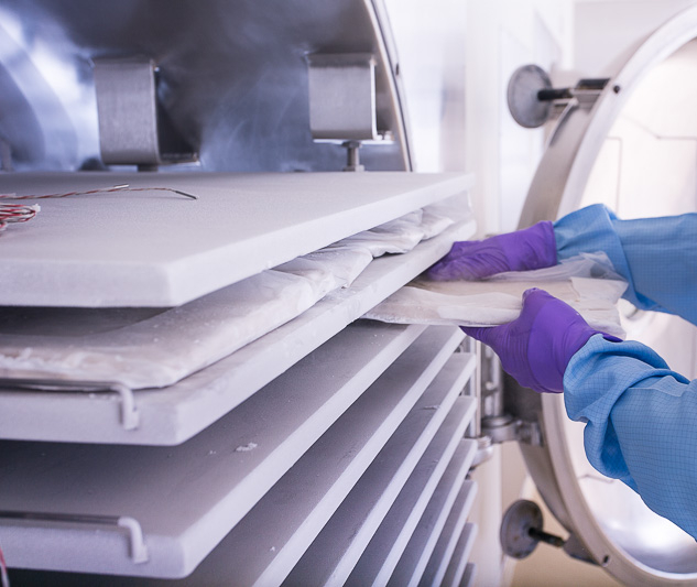 Produits dans le lyophilisateur