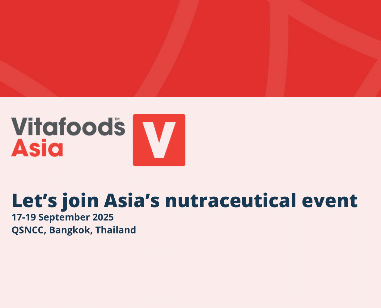 Bannière Vitafoods Asia 2025